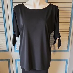 Ann Taylor Factory Black Cold Shoulder Blouse